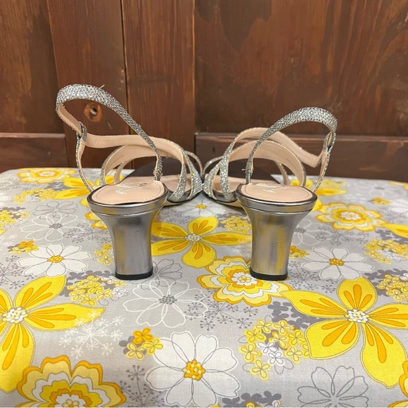 Nina Silver Strappy Heels - Picture 3 of 4